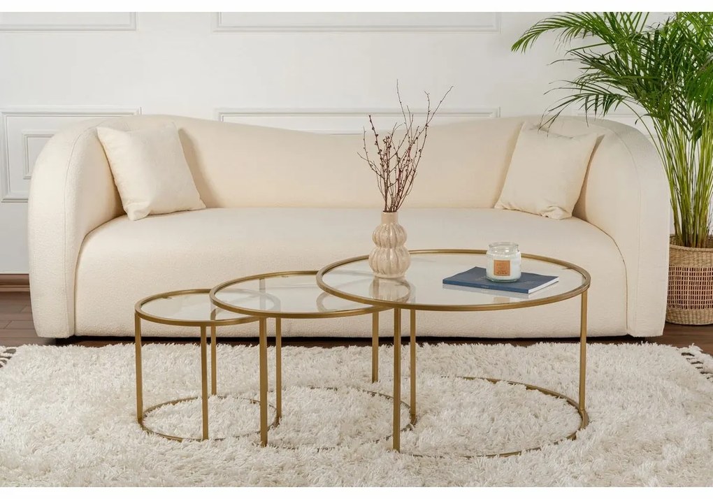 Súprava konferenčných stolíkov Aurum Gold 80 cm, 3 ks