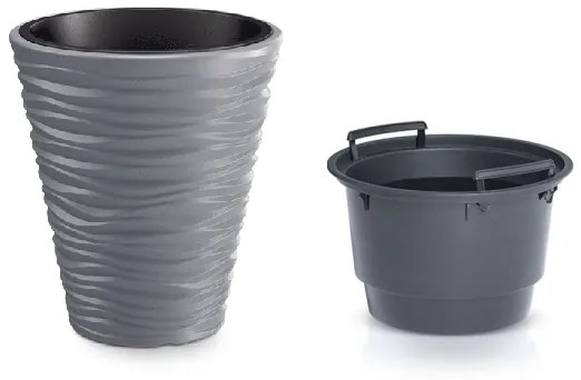 Plastový kvetináč DBSA300 29,5 cm - sivý kameň