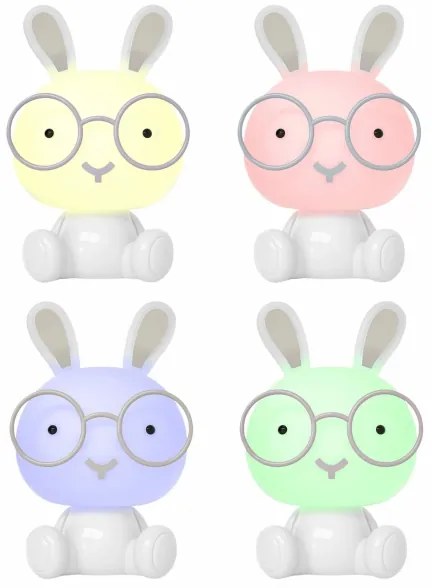 LED RGBW Stmievateľná detská nočná lampička 2,5W/230V králik biela