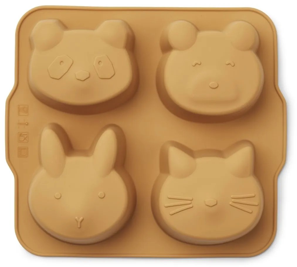 Silikónové formy na muffiny LIEWOOD - Žltá / Tmavo ružová