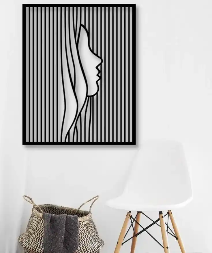 Veselá Stena Drevená nástenná dekorácia Dievčenský profil | BIANO