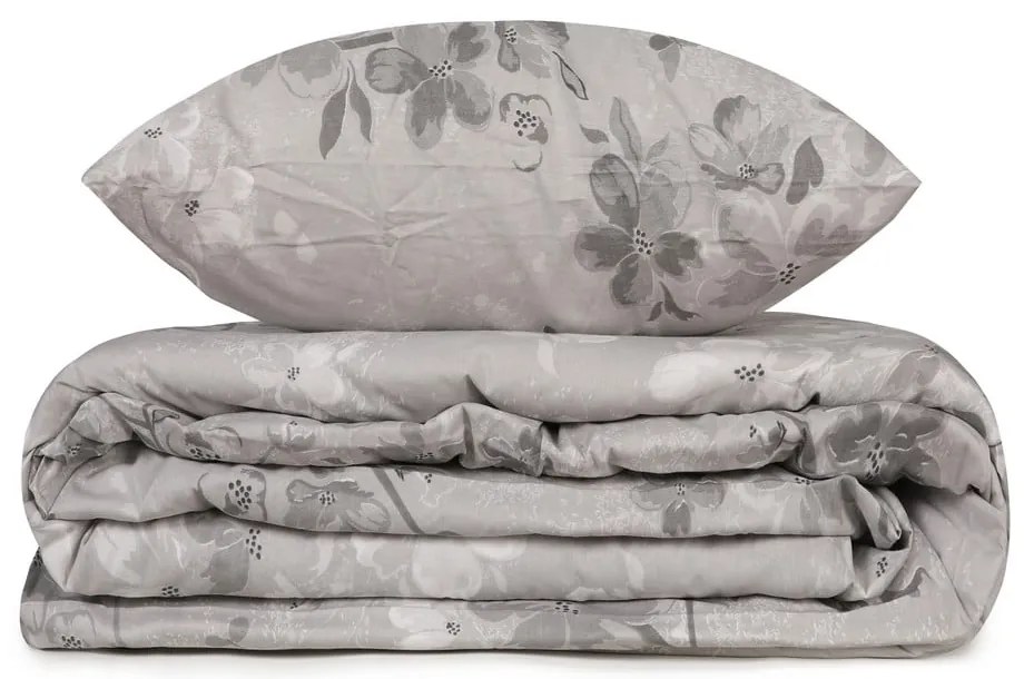 Sivé obliečky na jednolôžko z bavlny Renforcé 140x200 cm Elena – Mijolnir