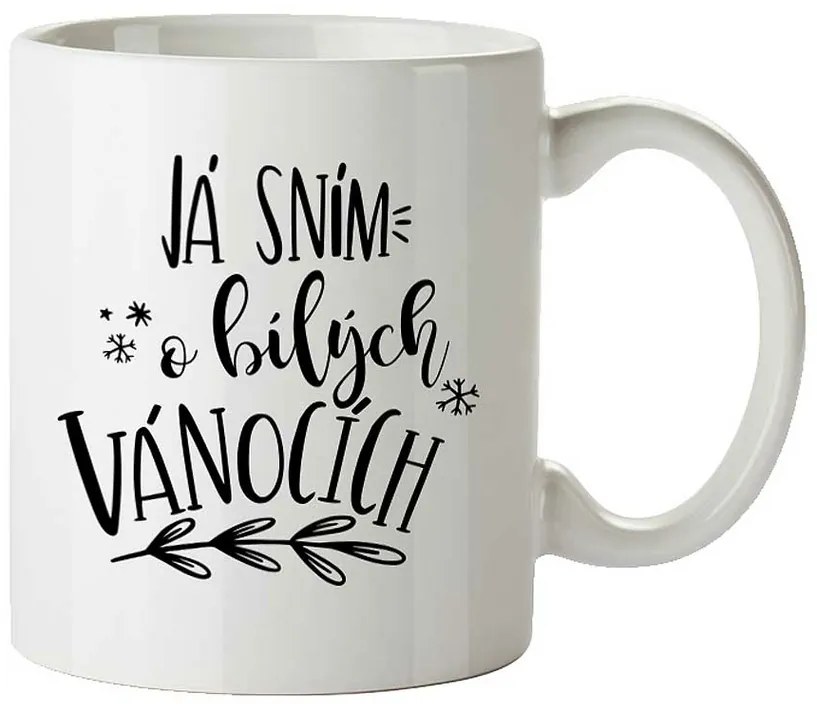 Bohemia Gifts Vianočný hrnček - Já sním o bílých Vánocích, 350 ml