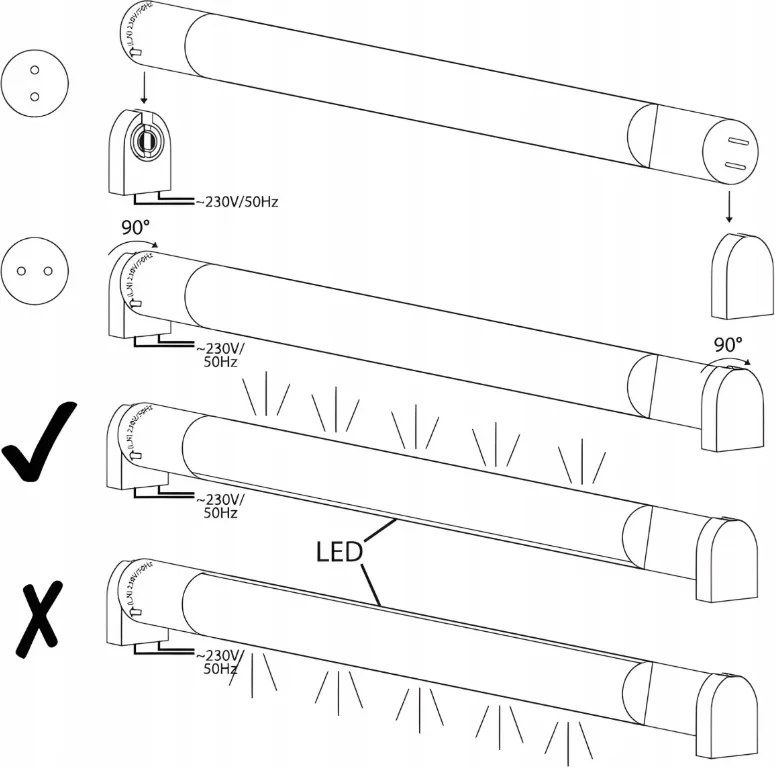 4x LED trubicové svetlo 120cm 18W 2430lm 6500K T8 G13