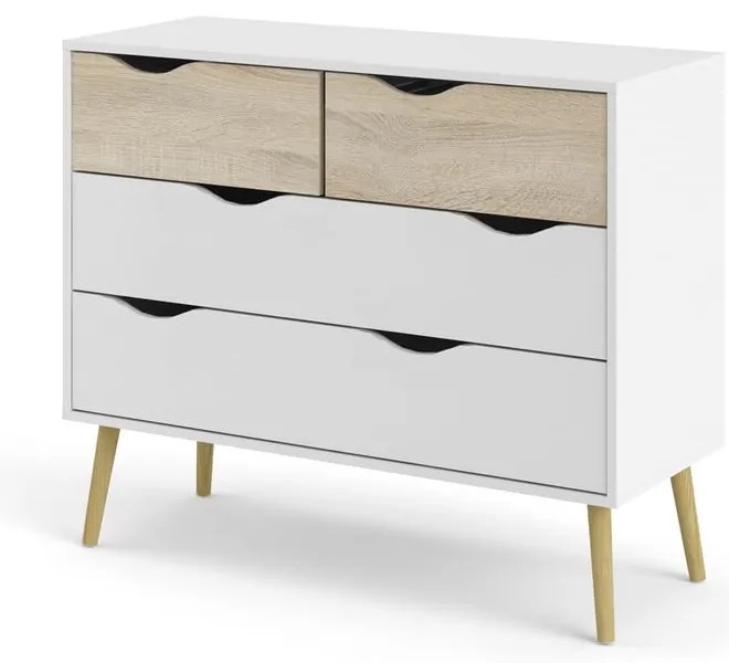 Biela komoda Tvilum Oslo, 99 x 82 cm