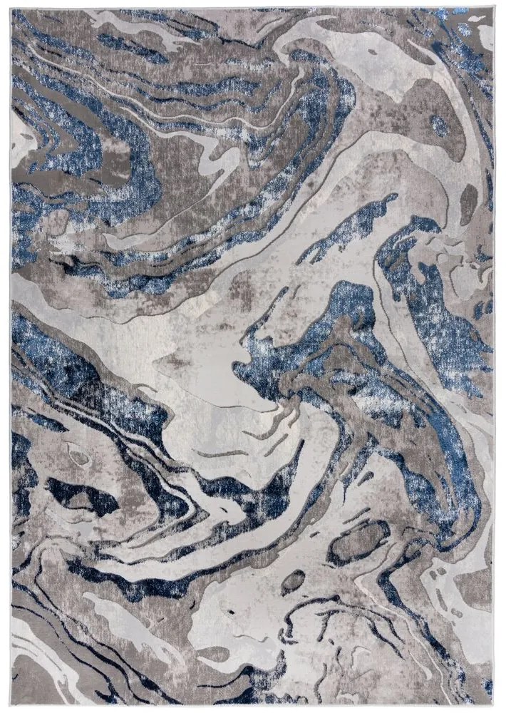 Flair Rugs, Kusový koberec Eris Marbled Navy, 120x170, modrá, kancelária