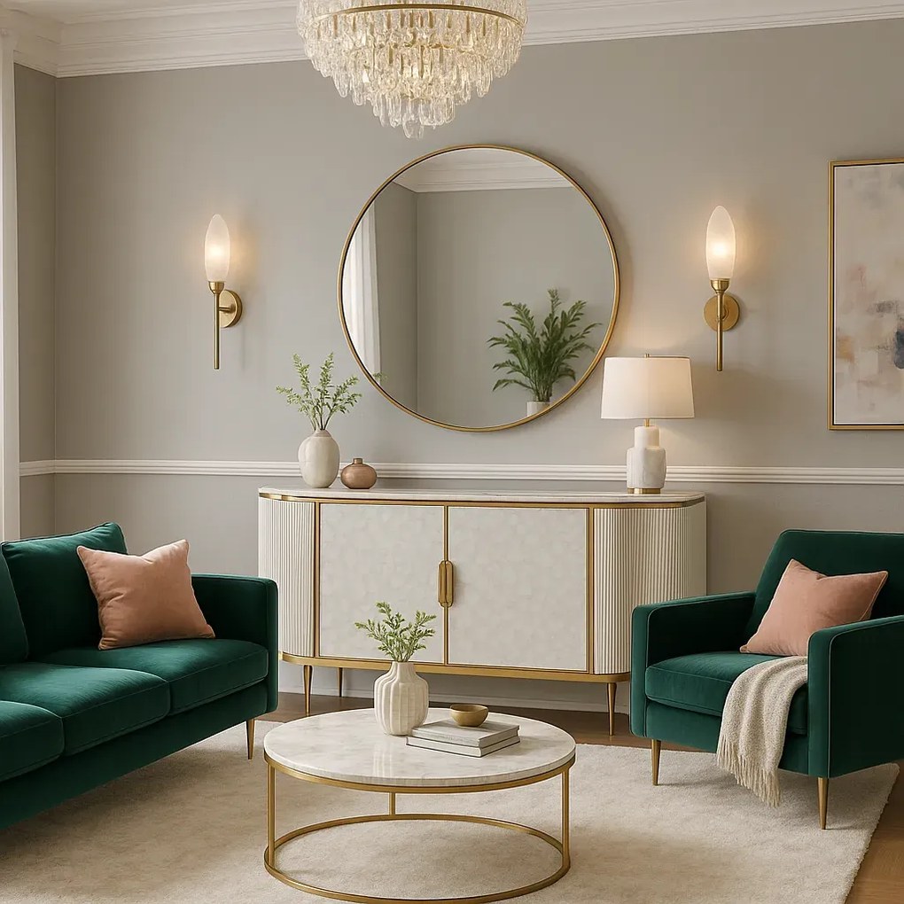 Komoda Stilig ST906C 150 cm krémová/zlatá