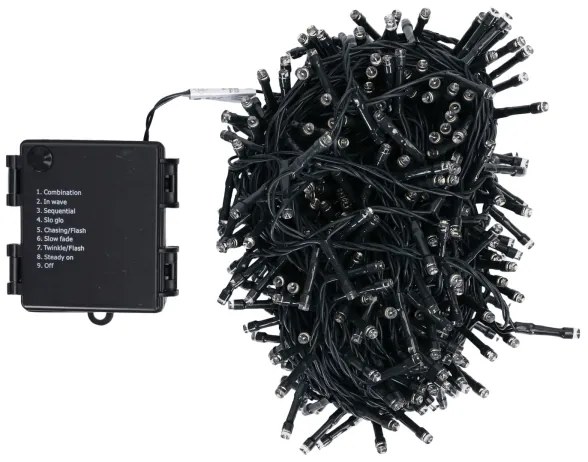 Aigostar - LED vonkajší vianočný svetelný reťazec 500xLED/8 funkcií 4xAA 25,3 m teplá biela