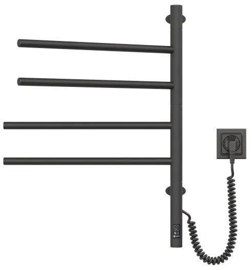 Elektrický otočný sušiak na uteráky ARABESQUE 150W/230V 64,6cm IP44 čierny