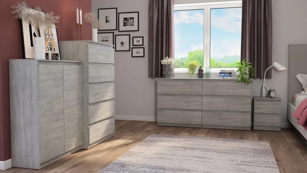 Skrinka /nočný stolík Carlos 402S, šedý beton