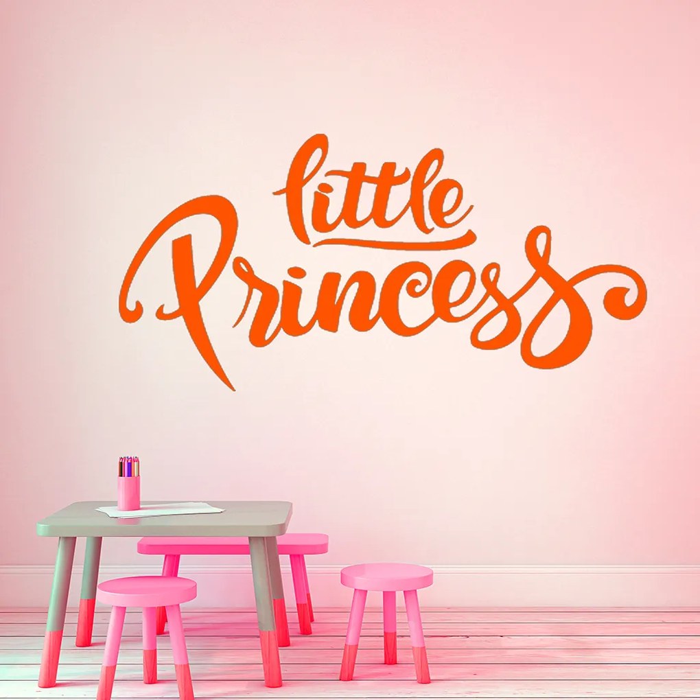 Veselá Stena Samolepka Nápis Little princess Farba: béžová, Veľkosť: 100 x 54 cm