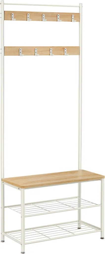 Predsieňová stena TIMI s botníkom 170x75 cm, dub/biela
