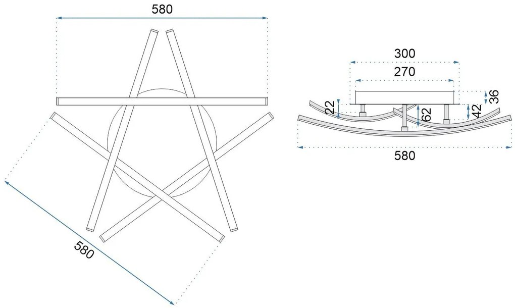 Toolight - Moderné stropné LED svietidlo APP399-C, chróm, OSW-06915