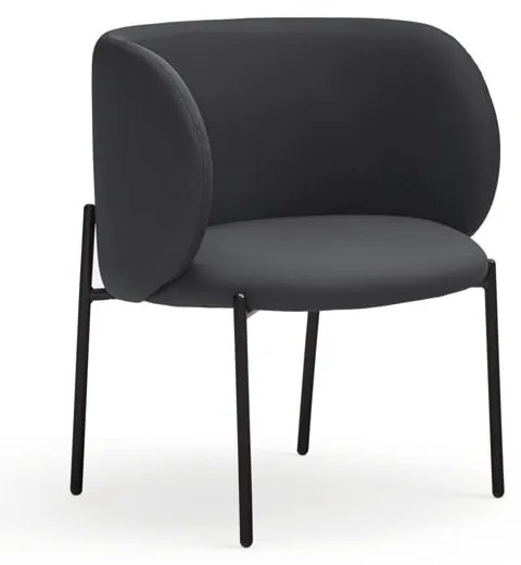 Čierne kreslo z imitácie kože Mogi - Teulat