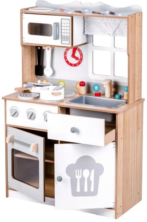 Drevená kuchynka XXL + kuchynské náradie Ecotoys