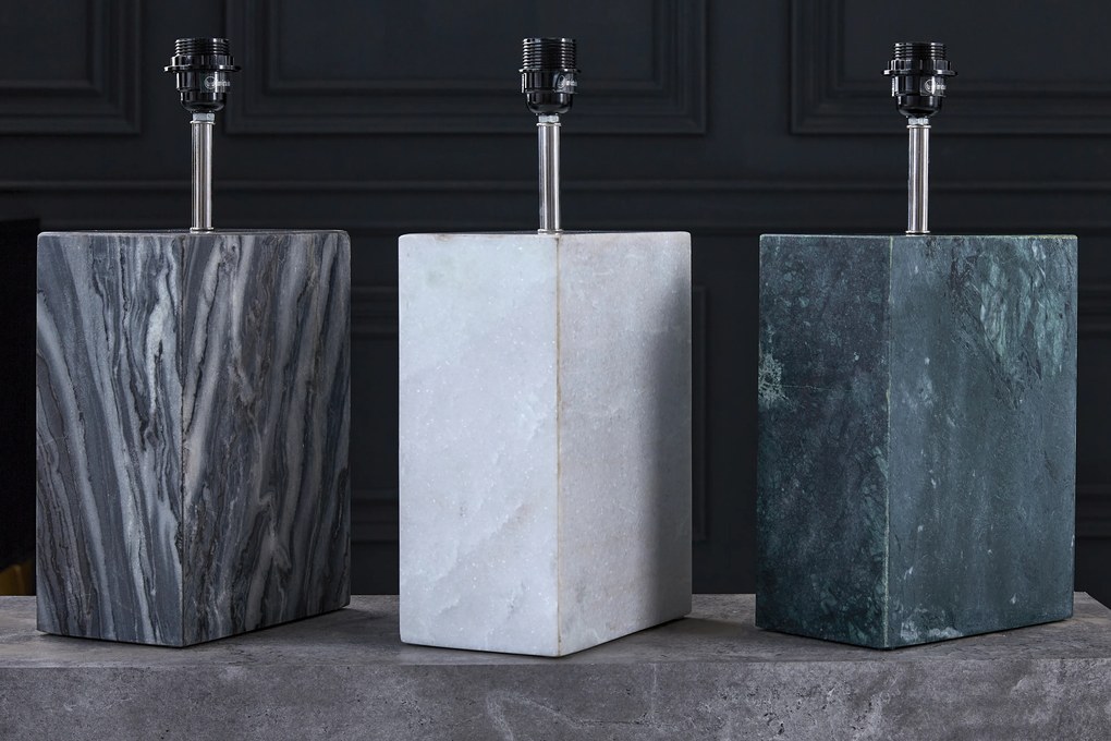 Stolná lampa mramorová 55cm biela RÁM