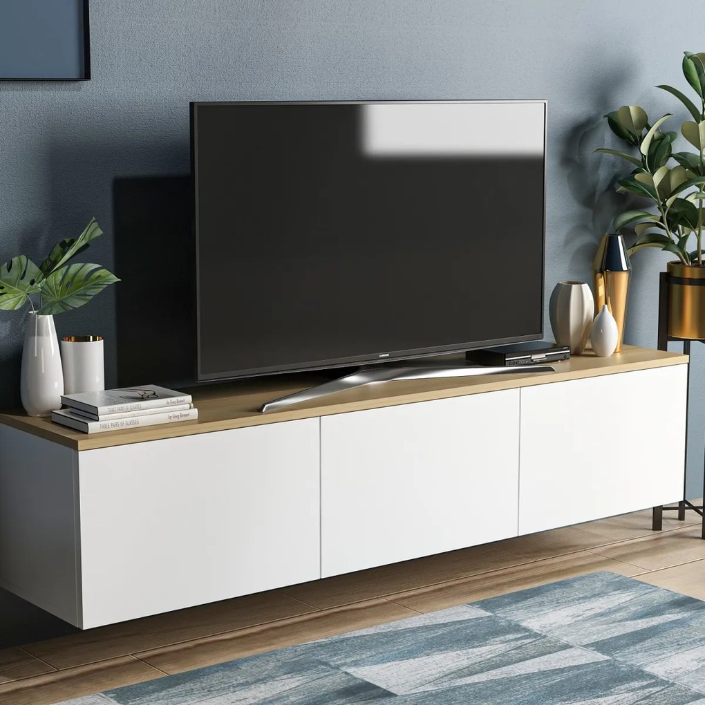 TV stolík Neon 160 cm dub/biela