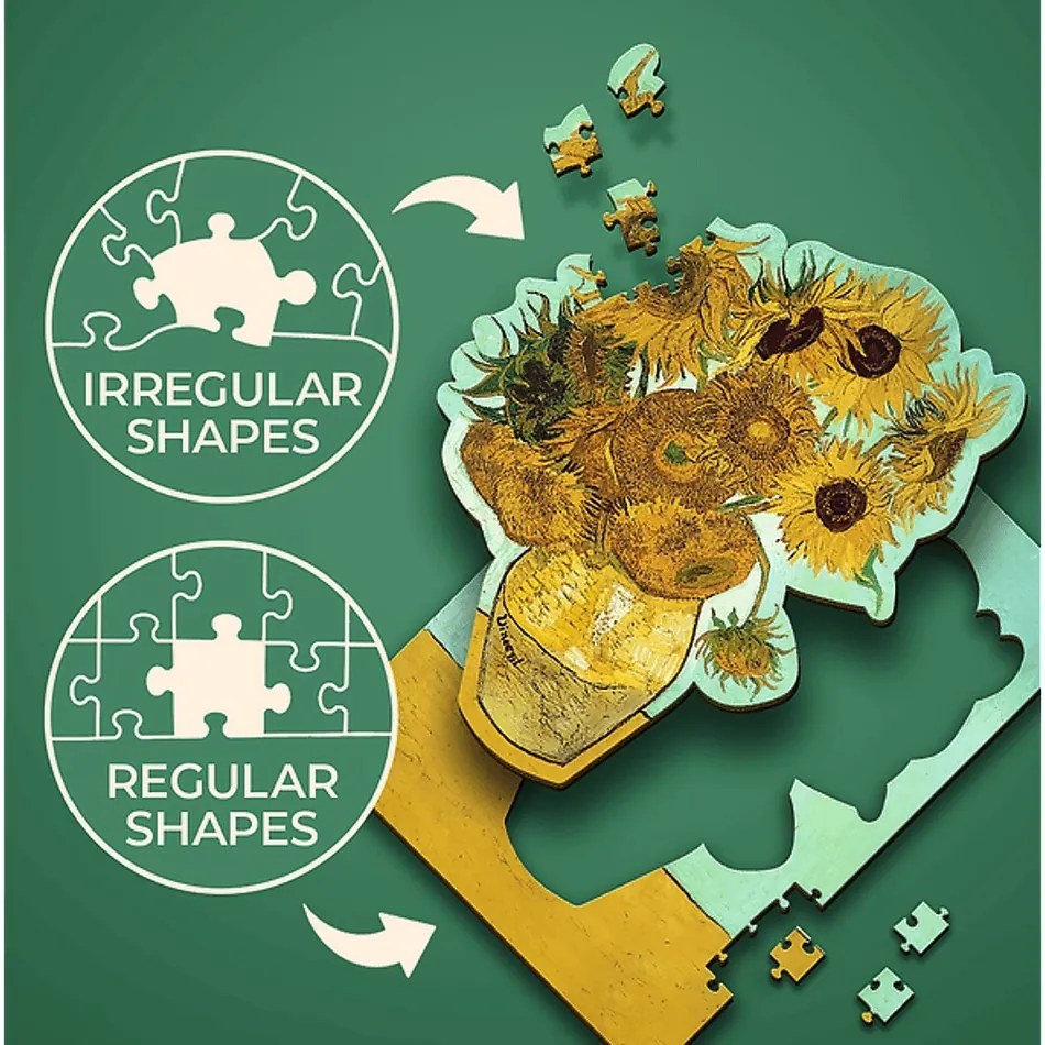 Trefl Drevené puzzle 200 - Slnečnica - Vincent van Gogh