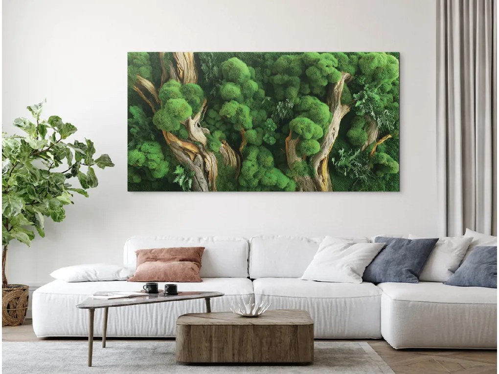 drevko |  Machový obraz Zelená sviežosť (UV tlač)  35 x 70 cm