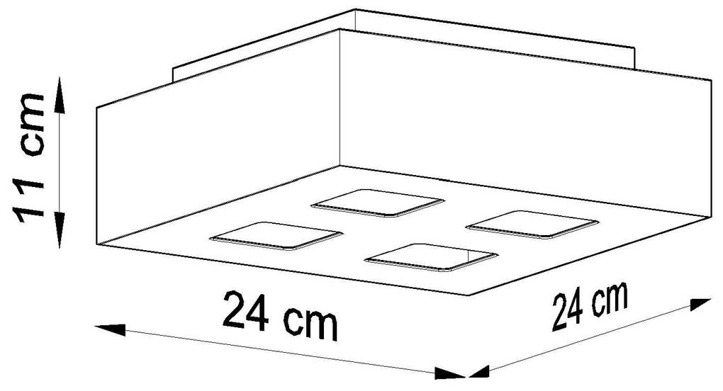 Stropné svietidlo Mono 4, 1x biele/čierne kovové tienidlo