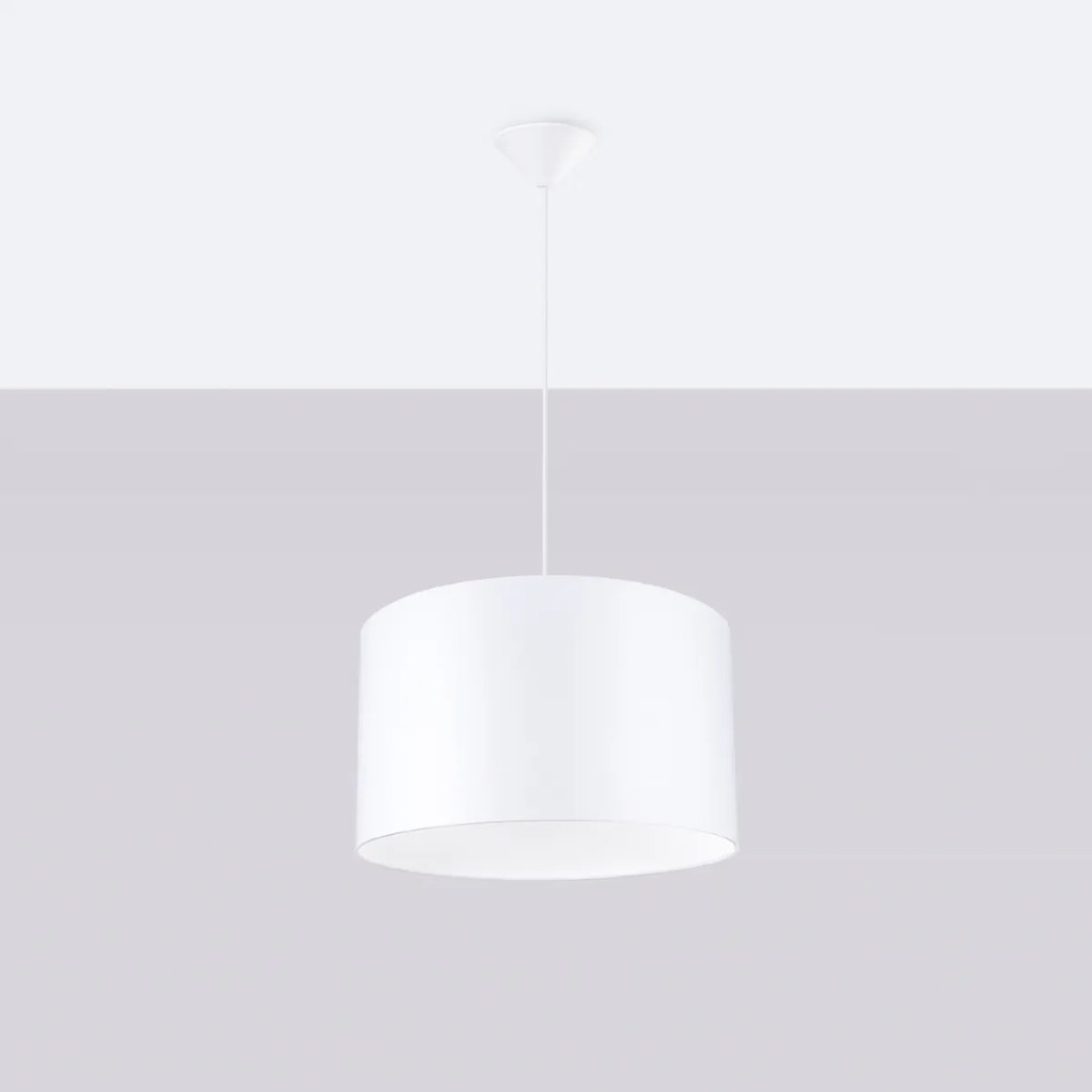 Závesné svietidlo Nova, 1x biele textilné tienidlo, (fi 40 cm)