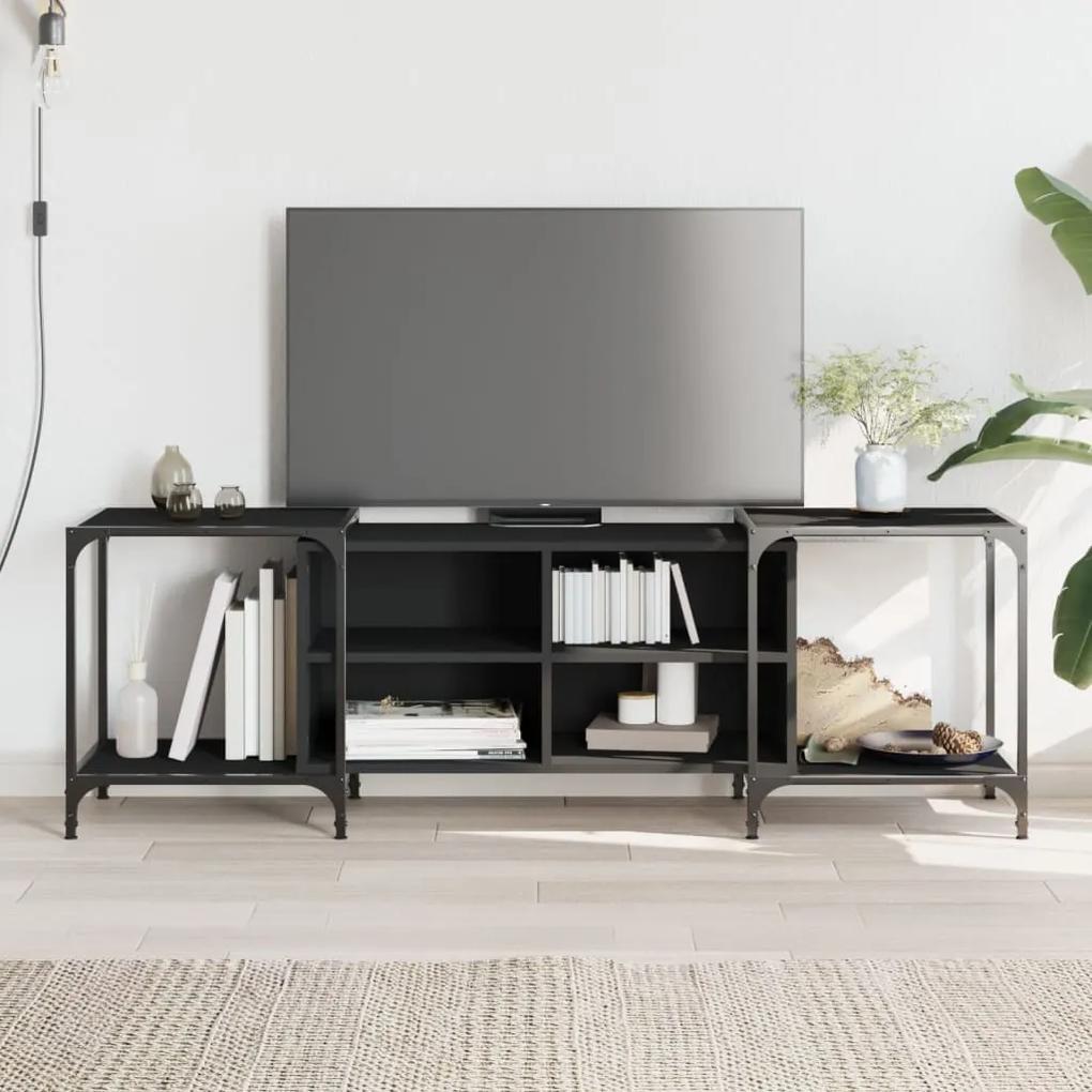 TV skrinka čierna 153x37x50 cm kompozitné drevo 837602