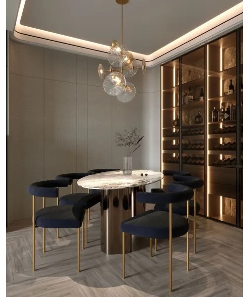 MAXLIGHT P0541 - LED Luster na tyči ALLURE 14xLED/5W/230V pr. 60 cm zlatá