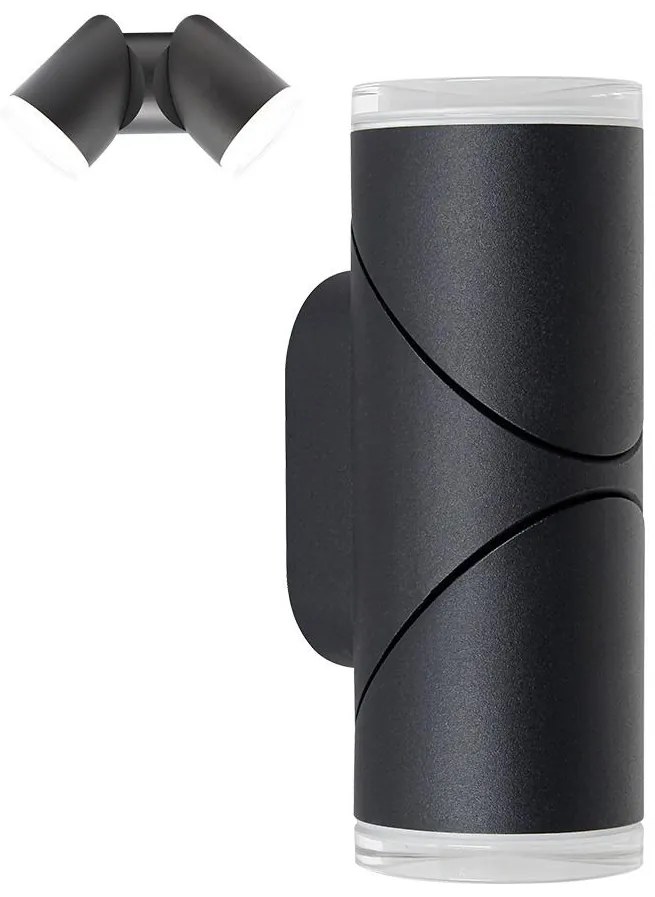 Prezent 28210A - LED Vonkajšie nástenné bod. sviet. AKARA 2xLED/5W/230V IP65 čierna