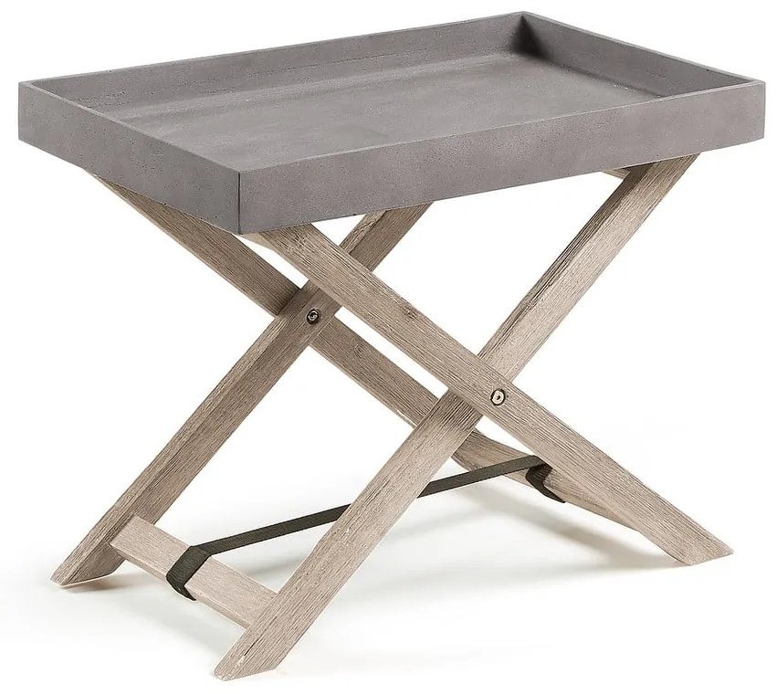 Sivý skladací stolík z akáciového dreva La Forma Stahl