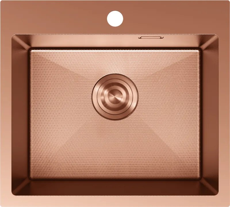 Mexen Solix, 1-komorový nerezový drez 500 x 450 mm, brúsená meď, vzor voština, 6402501000-65HC