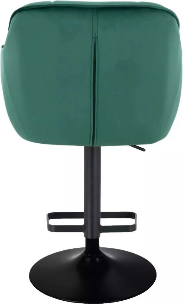 LuxuryForm DESIGN Barová stolička AVOLA VELUR na čiernom tanieri - zelená