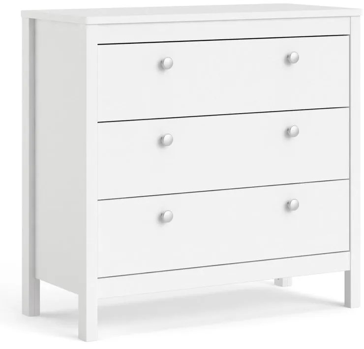 Biela nízka komoda 82x80 cm Madrid – Tvilum