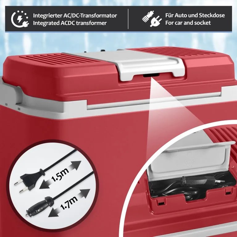 Jago Elektrický chladiaci box 2 v 1, 20 l, červená