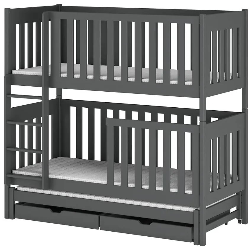 Poschodová Posteľ Emilka 90x200 graphite