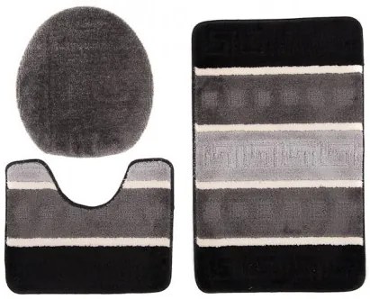 Sada kúpeľňových koberčekov MULTI C5016 sivý, čierny, grécky