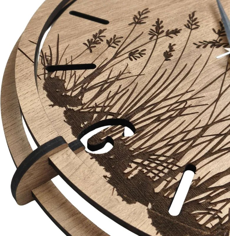 Moderné drevené hodiny Dub – dizajn Lúčne trávy | SENTOP HDF0590-OAK-HLIFAX