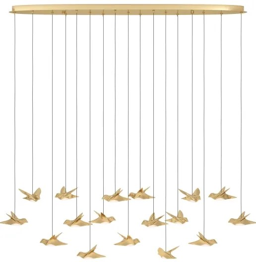 Eglo 390399 - LED Stmievateľný luster na lanku PARATEBUENO 17xLED/3W/230V zlatá