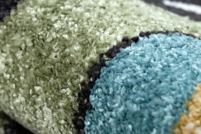 Dywany Łuszczów, Detský kusový koberec Fun Route Street animals green, 80x150, zelená, detská izba