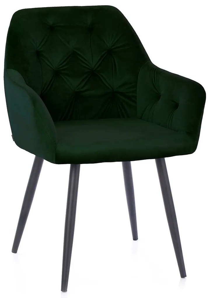 HOMEDE Designová židle Argento tmavě zelená, velikost 61x44x88