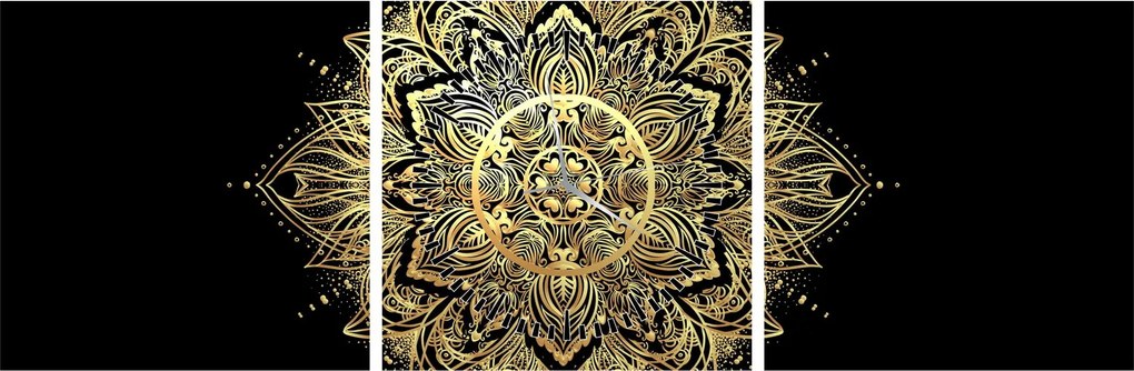 Obraz - Mandala bohatstvo (s hodinami) (90x30 cm)