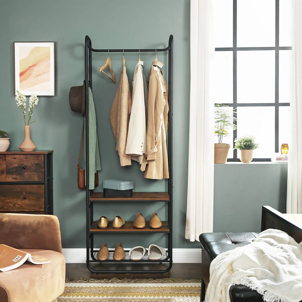 Predsieňová stena TAYLOR s botníkom 181x58 cm, rustikálne hnedá