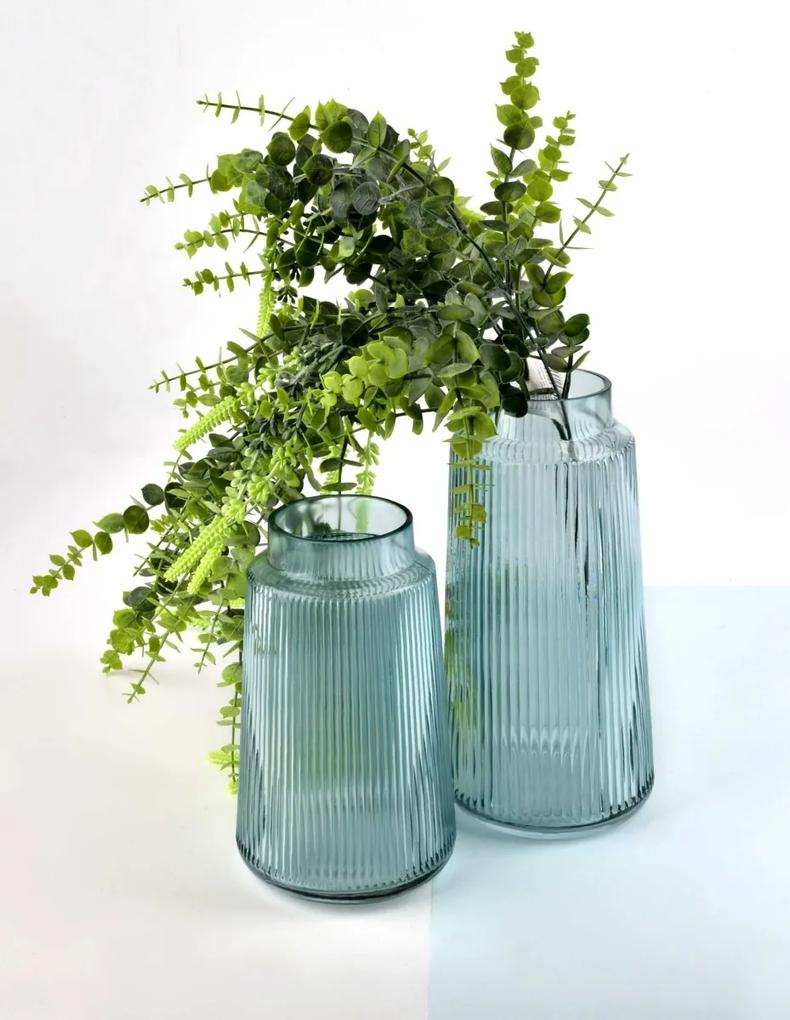 Sklenená váza Serenite 25 cm nebeská šedá/modrá