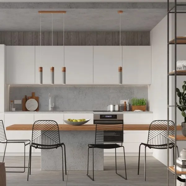 Sollux SL.0967 - Luster na lanku ZANE 3xGU10/40W/230V betón/drevo