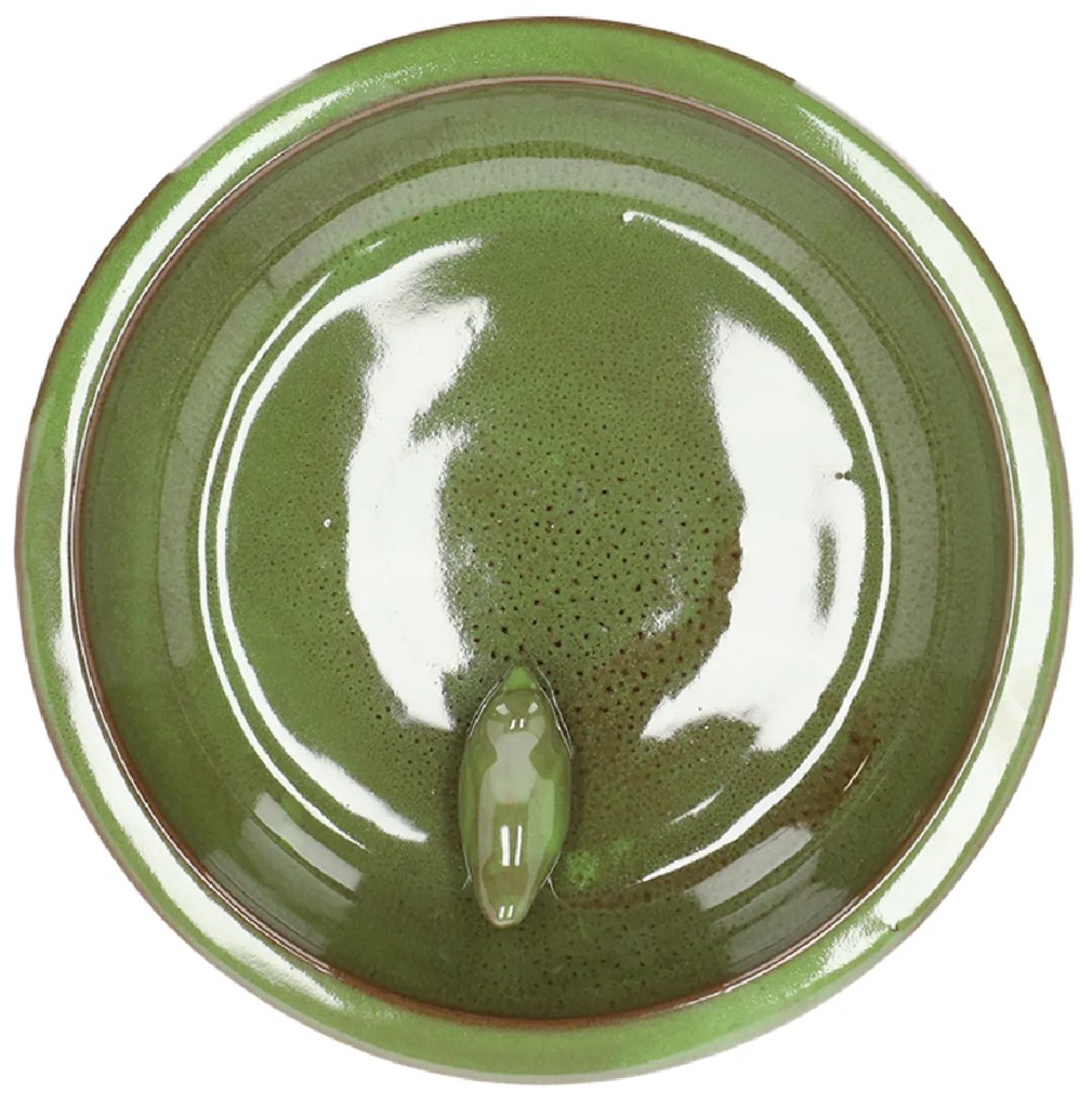 Napájadlo pre vtáky na nohe Max, 22,3x28,8 cm, terakota, zelená