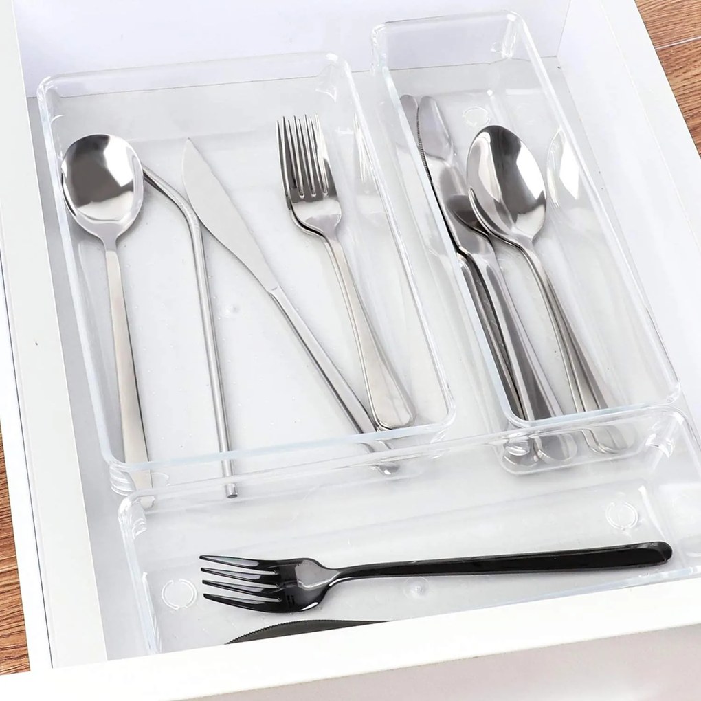 Sada 4 krabiček, organizér, vložka do zásuvky, transparent FLEXI