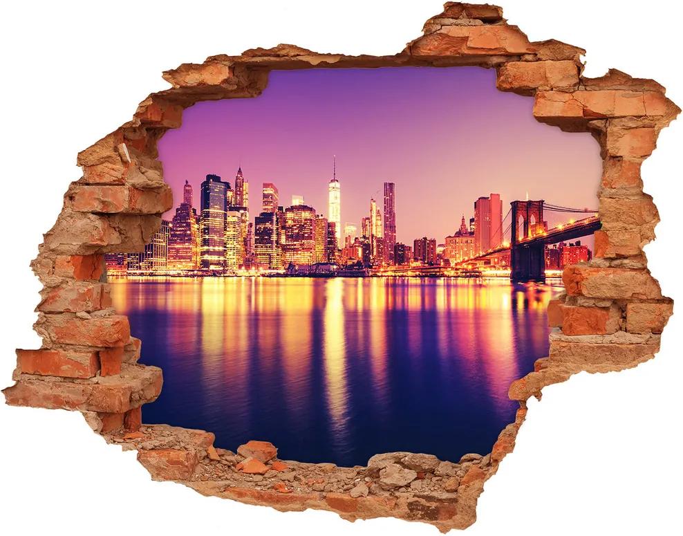 Fototapeta diera na stenu 3D Manhattan New York WallHole-cegla-90x70-120757721
