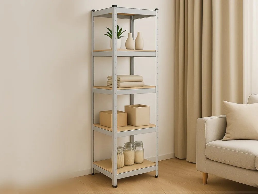 Akcia 2x Regál 180x40x40 cm pozinkovaný 5-policový, nosnosť 875 kg - 2ks