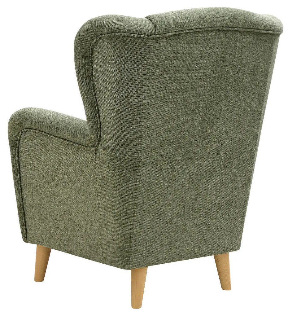 FINES zelené kreslo ušiak Aladin