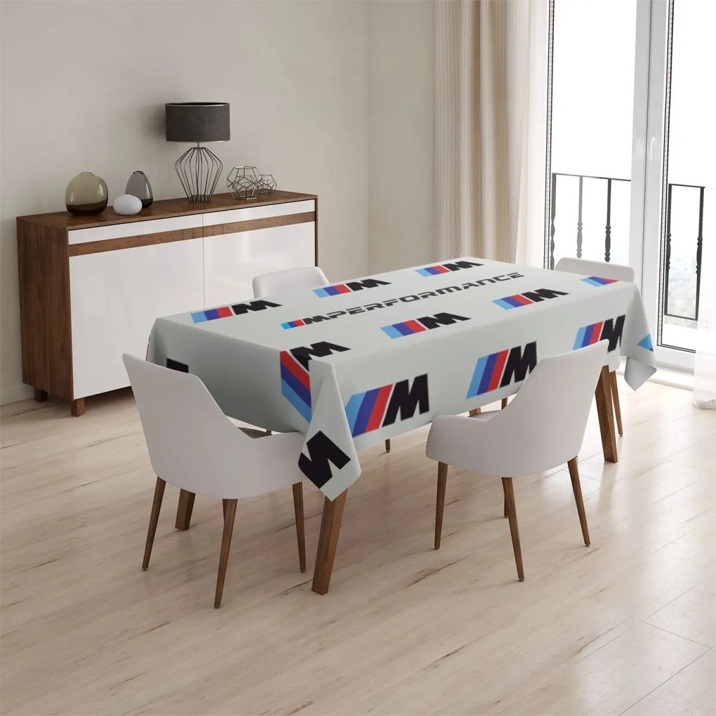 Sablio Obrus MPERFORMANCE biely vzor - 90x90 cm