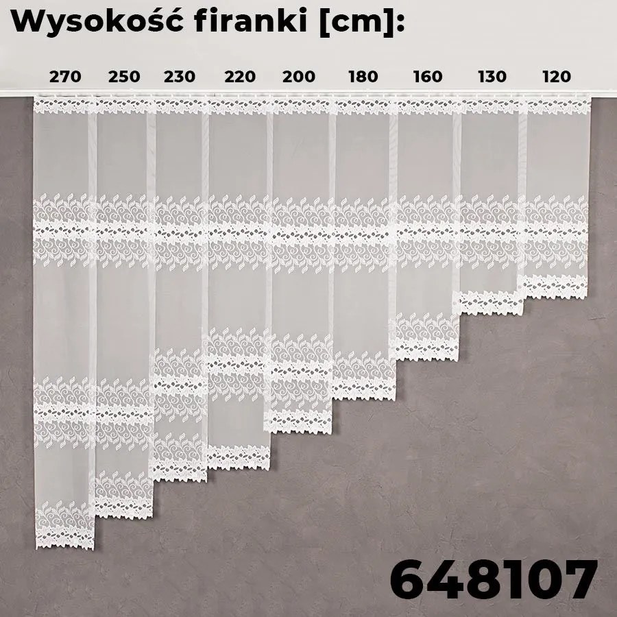 Biela žakarová záclona FILIPA so zaujímavým vzorom  - šité na mieru
